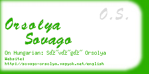orsolya sovago business card